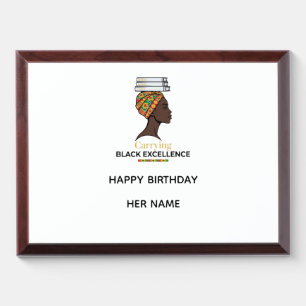 Carrying Black Excellence - Kente Headwrap Books Award Plaque