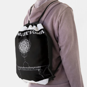 Carrying Life’s Chaos Drawstring Backpack – Funny