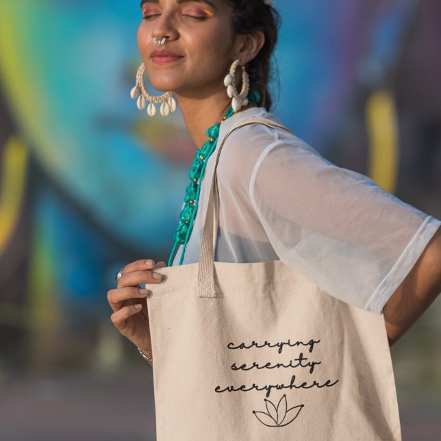 Carrying Serenity Everywhere Yoga Meditation Gift Tote Bag (Shop now and carry serenity wherever you go!)