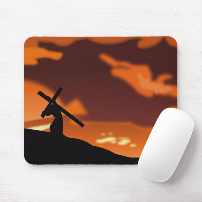 Carrying the Cross Mouse Pad (With Mouse)