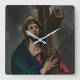 Carrying the Cross Square Wall Clock