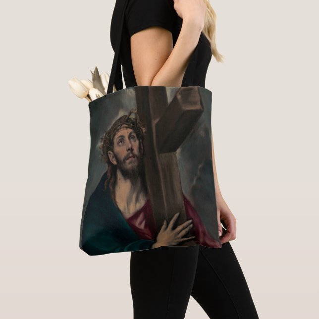 Carrying the Cross Tote Bag (Close Up)