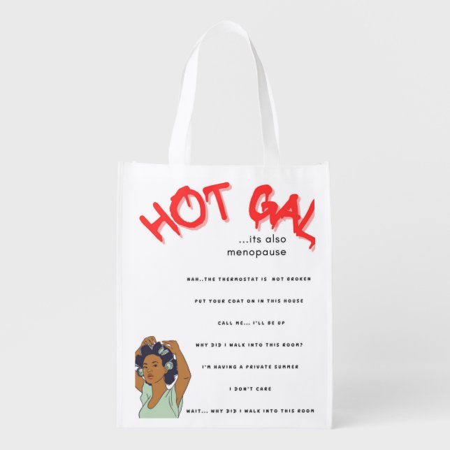 Carrying Too Much Baggage!  Grocery Bag (Front)