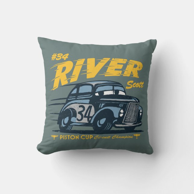 Cars 3 | #34 River Scott Throw Pillow (Front)