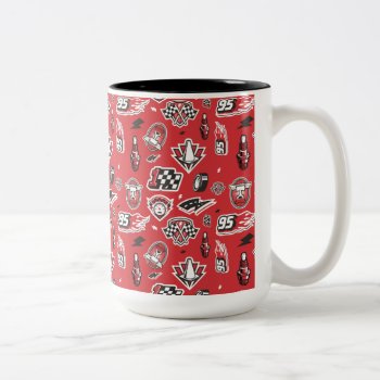 Cars 3 | 95 Lightning Mcqueen Speed Pattern Two-tone Coffee Mug by DisneyPixarCars at Zazzle
