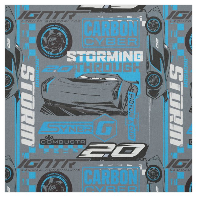 Cars 3 | Jackson Storm - Storming Through Pattern Fabric (Swatch)