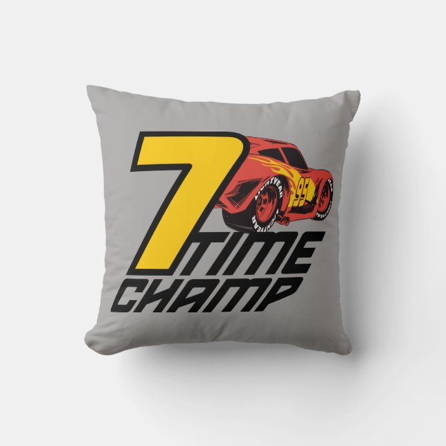 Cars 3 | Lightning McQueen - 7 Time Champ Throw Pillow (Front)