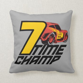 Cars 3 | Lightning Mcqueen - 7 Time Champ Throw Pillow by DisneyPixarCars at Zazzle