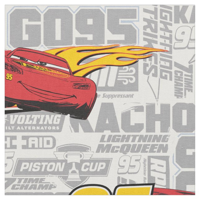 Cars 3 | Lightning McQueen 95 Pattern Fabric (Close Up)