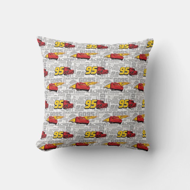 Cars 3 | Lightning McQueen 95 Pattern Throw Pillow (Front)