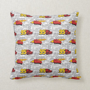 Cars 3   Lightning McQueen 95 Pattern Throw Pillow