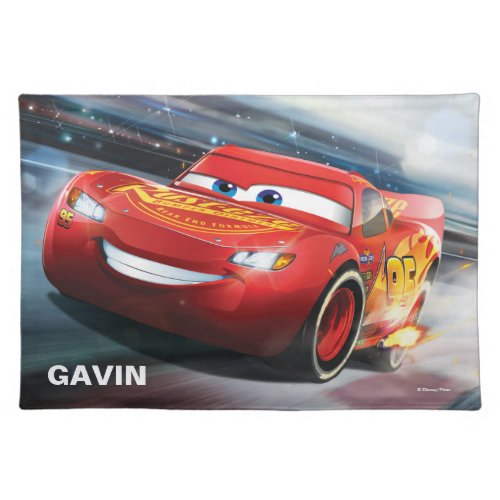 Cars 3  Lightning McQueen _ Add Your Name Cloth Placemat