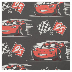 Cars 3 Lightning McQueen Flag Pattern Fabric