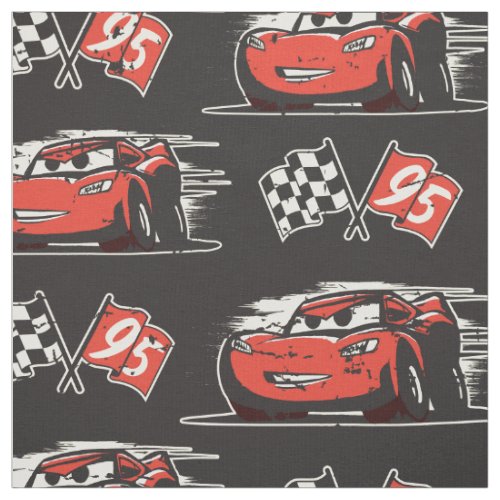 Cars 3  Lightning McQueen Flag Pattern Fabric