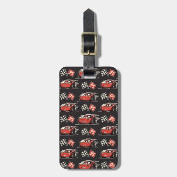 Cars 3 | Lightning Mcqueen Flag Pattern Luggage Tag by DisneyPixarCars at Zazzle