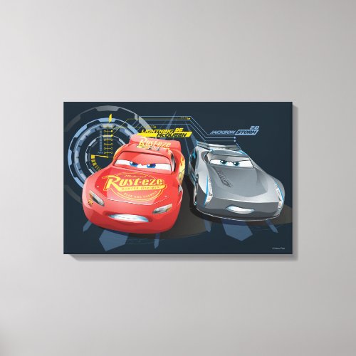 Cars 3  Lightning McQueen  Jackson Storm Canvas Print