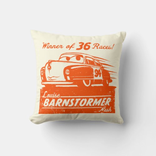 Cars 3  Louise Barnstormer Nash _ 36 Races Throw Pillow