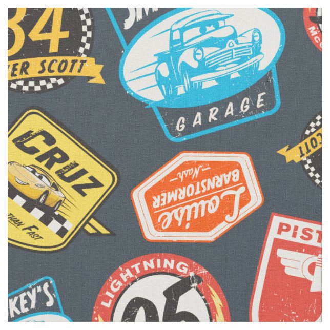 Cars 3 | Piston Cup Champion Pattern Fabric (Close Up)