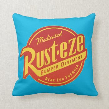 Cars 3 | Rust-eze Logo Throw Pillow by DisneyPixarCars at Zazzle