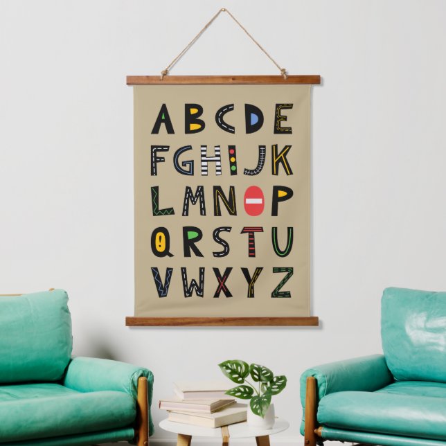 Cars Alphabet Nursery Kids Room  Hanging Tapestry (Living Room)