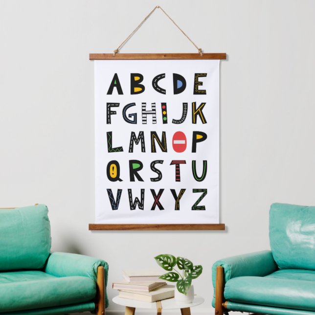 Cars Alphabet Nursery Kids Room  Hanging Tapestry (Living Room)