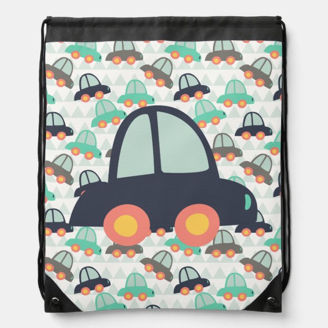 Cars and More Cars Drawstring Bag (Front)