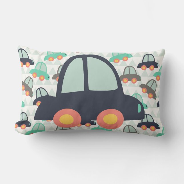 Cars and More Cars Lumbar Pillow (Front)