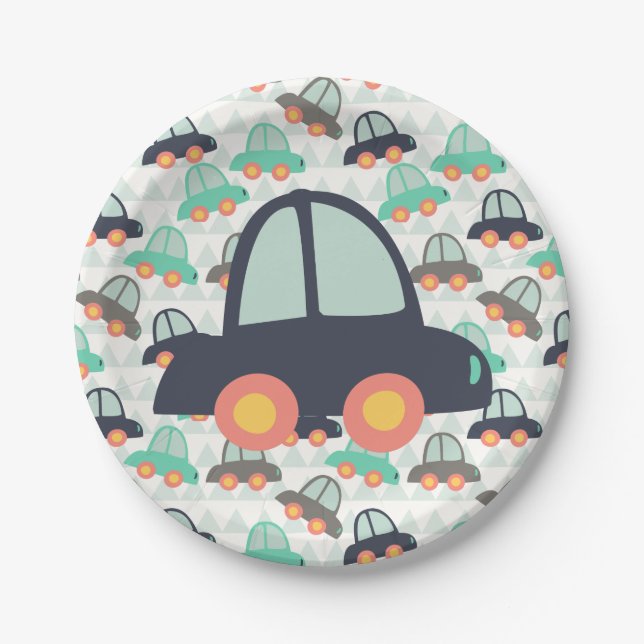 Cars and More Cars Paper Plates (Front)