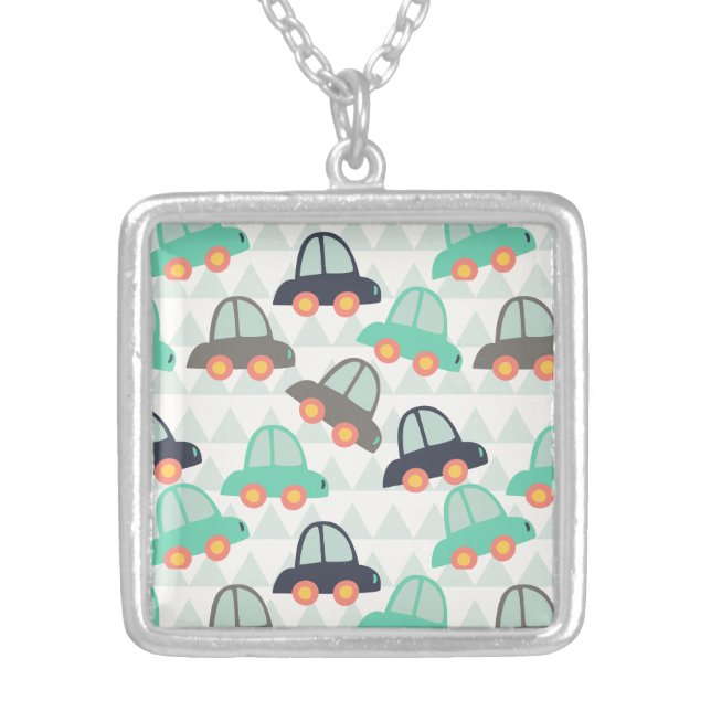 Cars and More Cars Silver Plated Necklace (Front)