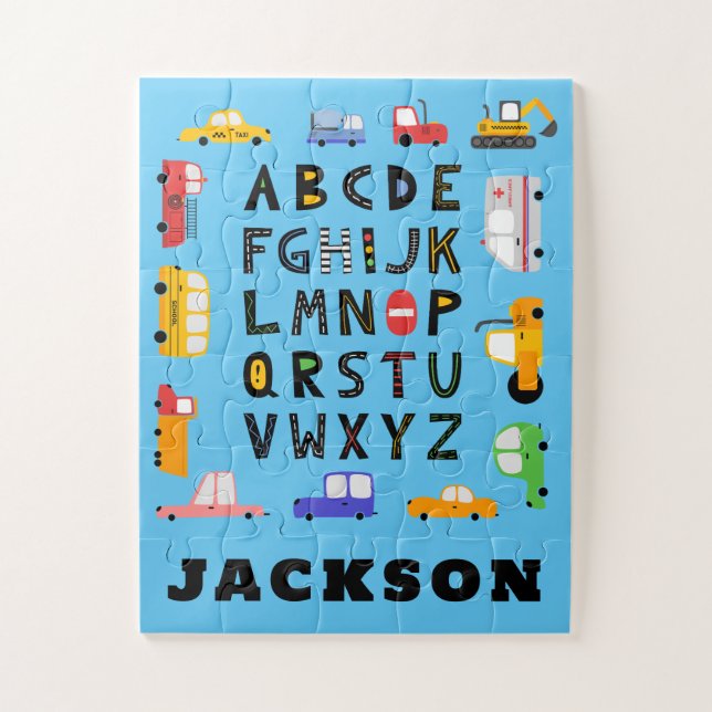 Cars and Trucks Alphabet Kids  Jigsaw Puzzle (Vertical)