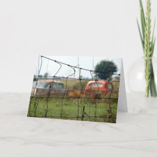 Cars and Trucks Rusting Away, Birthday Card