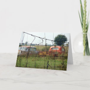 Cars and Trucks Rusting Away, Birthday Card