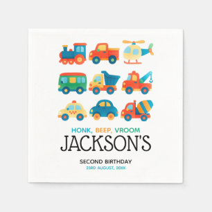 Cars and Trucks Transportation Birthday  Napkins