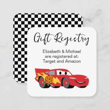 Cars |  Baby Shower Gift Registry Enclosure Card by DisneyPixarCars at Zazzle