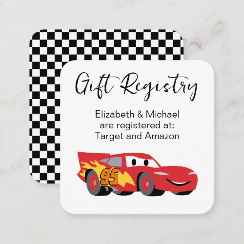 Cars   Baby Shower Gift Registry Enclosure Card