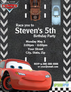 cars birthday invitations zazzle