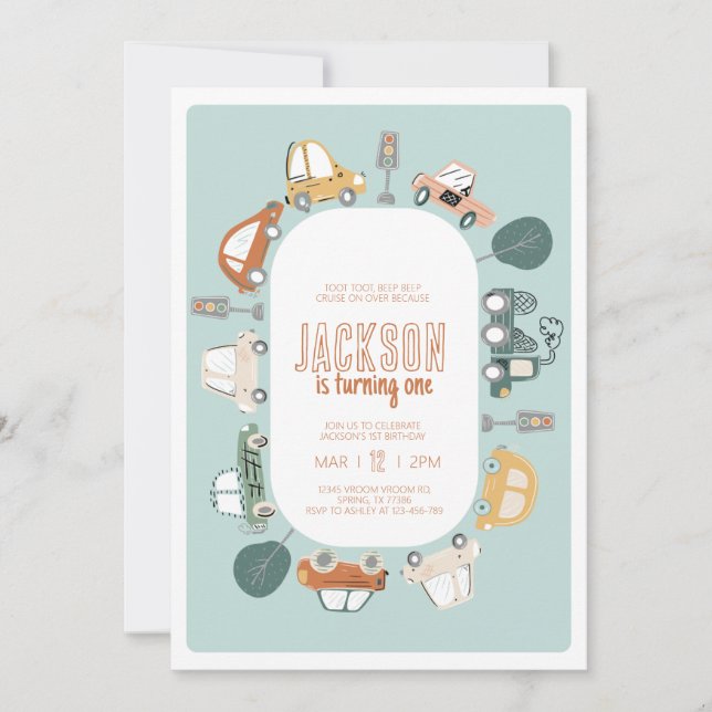 Cars Birthday Party Invitaiton Invitation (Front)