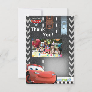 Cars Birthday Photo Thank You Card