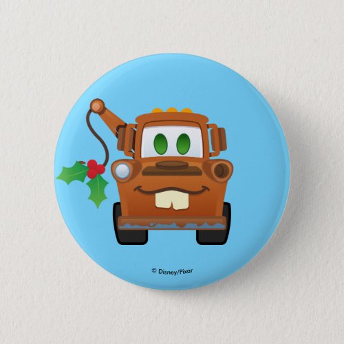 Cars Christmas  Mater Tow Truck Button