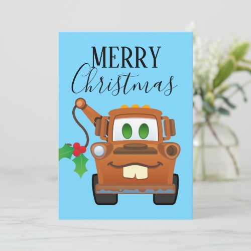 Cars Christmas  Mater Tow Truck Card