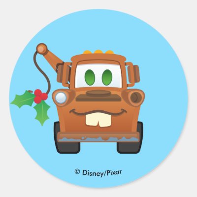 Cars Christmas | Mater Tow Truck Classic Round Sticker