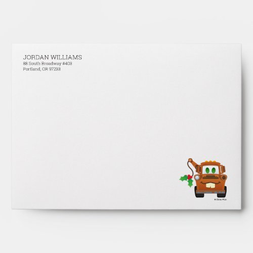 Cars Christmas  Mater Tow Truck Envelope