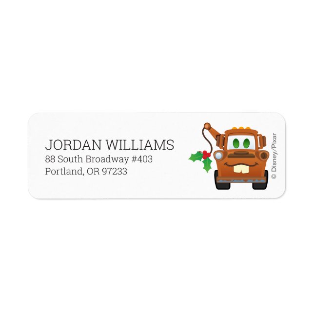 Cars Christmas | Mater Tow Truck Label (Front)