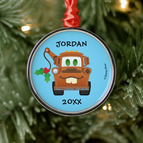 Cars Christmas  Mater Tow Truck Metal Ornament