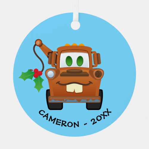 Cars Christmas  Mater Tow Truck Metal Ornament