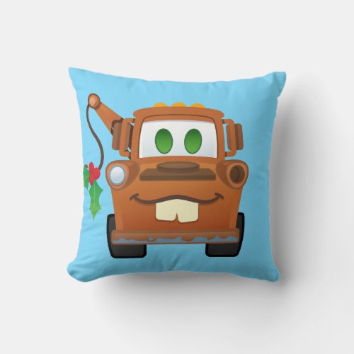 Cars Christmas  Mater Tow Truck Throw Pillow
