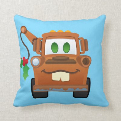 Cars Christmas | Mater Tow Truck Throw Pillow