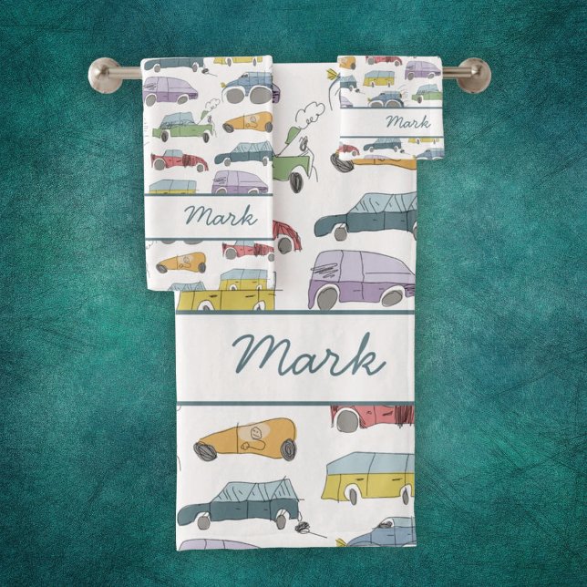 Cars Doodle Bath Towel Set (Creator Uploaded)