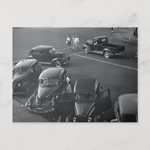 Cars Downtown, 1942 Postcard