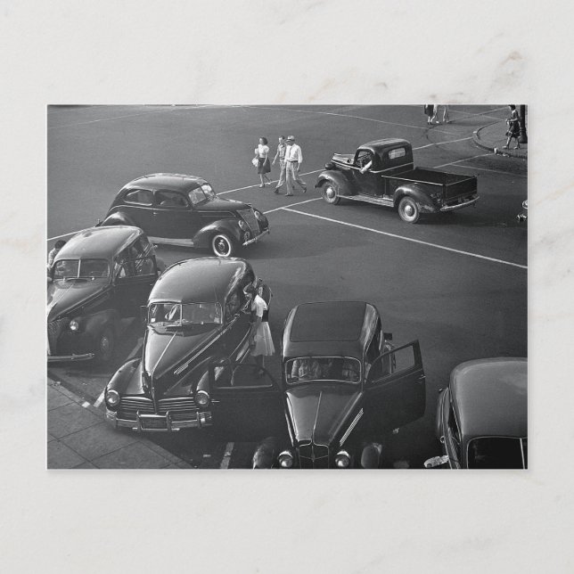 Cars Downtown, 1942 Postcard (Front)